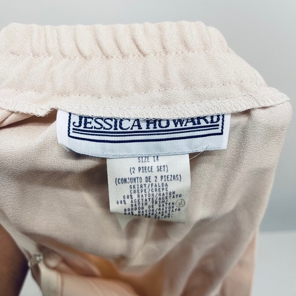 Jessica Howard Skirt Size 14 Women’s Pleated Mide Solid Elastic Pink Zip - Picture 8 of 11